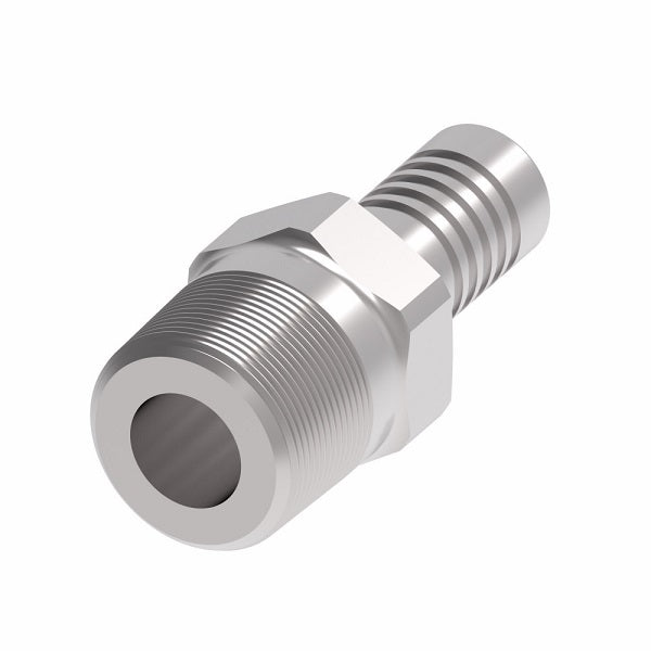 FC3680-0406S Aeroquip by Danfoss | Male Pipe PTFE Crimp Fitting | FC Series | Nipple Assembly | -04 Male Pipe x -06 Hose Barb | Steel