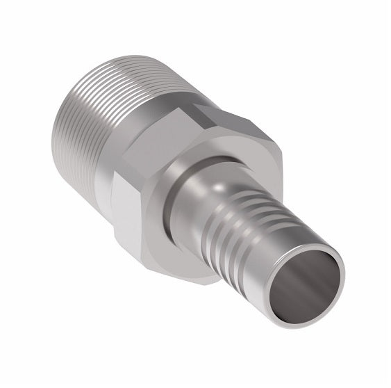 FC3680-0608S Aeroquip by Danfoss | Male Pipe PTFE Crimp Fitting | FC Series | Nipple Assembly | -06 Male Pipe x -08 Hose Barb | Steel