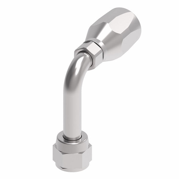 FC5142-0404S Aeroquip by Danfoss | 2 Wire Hi-Pac Female 37° JIC Swivel Long Drop 90° Elbow Reusable Hose Fitting for Braided Hydraulic Hose | FC Series | -04 Female 37° JIC Swivel -04 Reusable Hose End | Steel