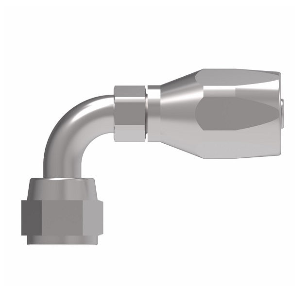 FC5143-0808S Aeroquip by Danfoss | 2 Wire Hi-Pac Female 37° JIC Swivel Short Drop 90° Elbow Reusable Hose Fitting for Braided Hydraulic Hose | FC Series | -08 Female 37° JIC Swivel -08 Reusable Hose End | Steel