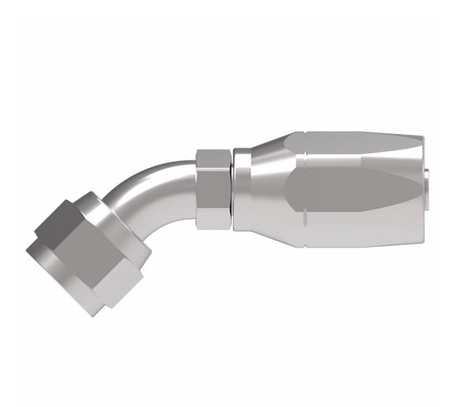 FC5144-1212S Aeroquip by Danfoss | 2 Wire Hi-Pac Female 37° JIC Swivel 45° Elbow Reusable Hose Fitting for Braided Hydraulic Hose | FC Series | -12 Female 37° JIC Swivel x -12 Reusable Hose End | Steel
