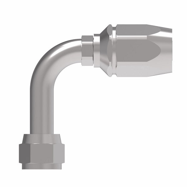 FC5991-1212S Aeroquip by Danfoss | Female 37° JIC Swivel Long Drop 90° Elbow 100R2 TTC Reusable Hose Fitting | FC Series | -12 Female 37° JIC Swivel x -12 Reusable Hose End | Steel