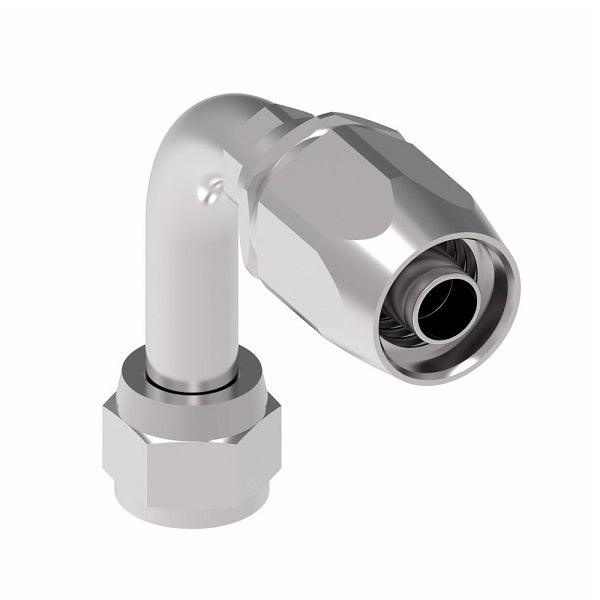 FC5991-1212S Aeroquip by Danfoss | Female 37° JIC Swivel Long Drop 90° Elbow 100R2 TTC Reusable Hose Fitting | FC Series | -12 Female 37° JIC Swivel x -12 Reusable Hose End | Steel