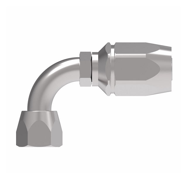 FC5992-0808S Aeroquip by Danfoss | Female 37° JIC Swivel Short Drop 90° Elbow 100R2 TTC Reusable Hose Fitting | FC Series | -08 Female 37° JIC Swivel x -08 Reusable Hose End | Steel