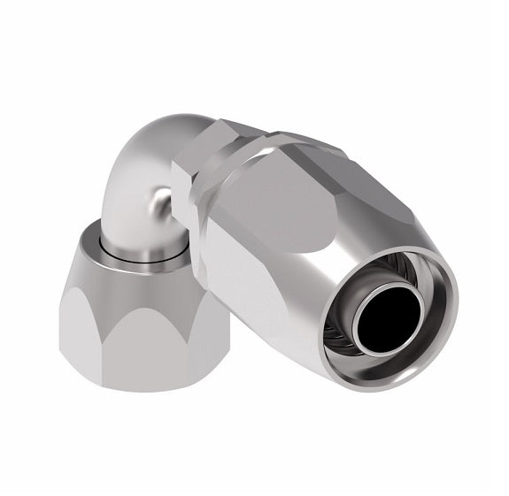 FC5992-0606S Aeroquip by Danfoss | Female 37° JIC Swivel Short Drop 90° Elbow 100R2 TTC Reusable Hose Fitting | FC Series | -06 Female 37° JIC Swivel x -06 Reusable Hose End | Steel