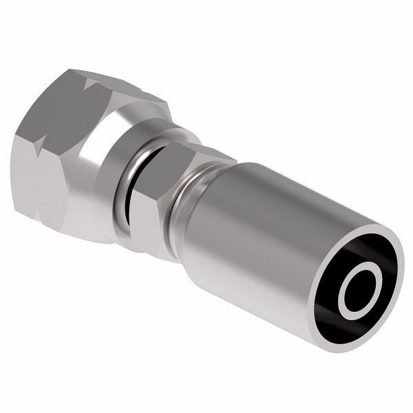 FC7216-0606S Aeroquip by Danfoss | Female SAE 45° Swivel PTFE Crimp Fitting | FC Series | Complete Fitting | -06 Female SAE 45° Swivel x -06 Hose Barb | Steel