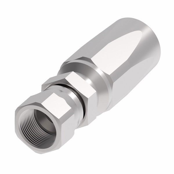FC7988-0404S Aeroquip by Danfoss | 1 Wire TTC Female 37° JIC 100R1 Style Reusable Hose Fitting for Braided Hydraulic Hose | FC Series | -04 Female 37° JIC Swivel x -04 Reusable Hose End | Steel