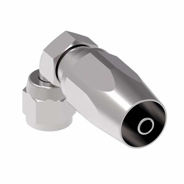 FC7992-0808S Aeroquip by Danfoss | 1 Wire TTC Female 37° JIC Swivel Short Drop 90° Elbow 100R1 Style Reusable Hose Fitting for Braided Hydraulic Hose | FC Series | -08 Female 37° JIC Swivel x -08 Reusable Hose End | Steel