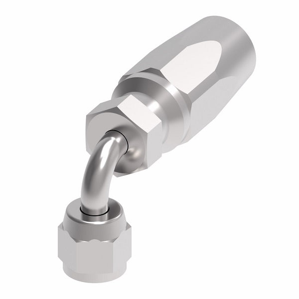 FC7992-0808S Aeroquip by Danfoss | 1 Wire TTC Female 37° JIC Swivel Short Drop 90° Elbow 100R1 Style Reusable Hose Fitting for Braided Hydraulic Hose | FC Series | -08 Female 37° JIC Swivel x -08 Reusable Hose End | Steel