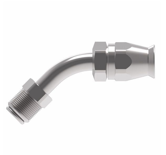 FC9063-0808S Aeroquip by Danfoss | Male SAE Inverted Flare 45° Elbow Super Gem PTFE Reusable Hose Fitting | FC Series | -08 SAE Male SAE Inverted Flare x -08 Reusable Hose End | Steel
