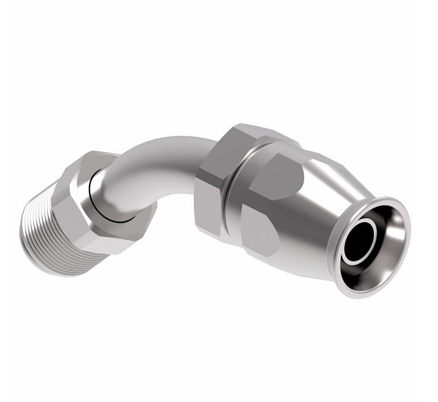FC9063-0606S Aeroquip by Danfoss | Male SAE Inverted Flare 45° Elbow Super Gem PTFE Reusable Hose Fitting | FC Series | -06 SAE Male SAE Inverted Flare x -06 Reusable Hose End | Steel