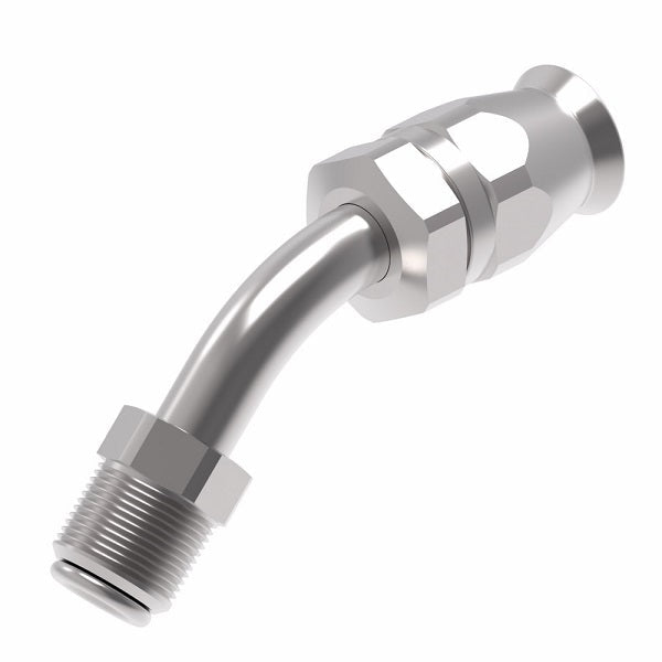 FC9063-0808S Aeroquip by Danfoss | Male SAE Inverted Flare 45° Elbow Super Gem PTFE Reusable Hose Fitting | FC Series | -08 SAE Male SAE Inverted Flare x -08 Reusable Hose End | Steel