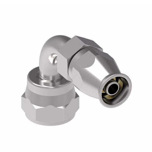 FC9171-0606S Aeroquip by Danfoss | Female SAE 45° Swivel 90° Elbow Super Gem PTFE Reusable Hose Fitting | FC Series | -06 Female SAE 45° Swivel x -06 Reusable Hose End | Steel