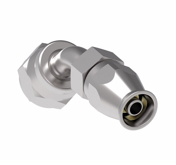 FC9341-1212S Aeroquip by Danfoss | Female SAE 45° Swivel 45° Elbow Super Gem PTFE Reusable Hose Fitting | FC Series | -12 Female SAE 45° Swivel x -12 Reusable Hose End | Steel