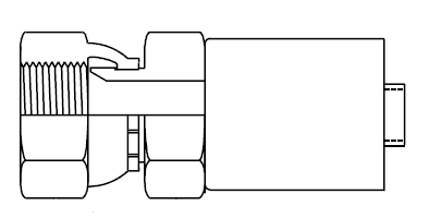 FC8779-0303S PTFE Crimp SAE 37 Degree (JIC) Swivel Straight Fitting Nipple ONLY - Steel