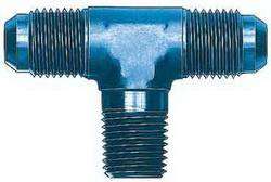 FBM2121 (FCM2121) Eaton Aeroquip® -04 Male AN x -04 Male AN x 1/8" Male Pipe Branch Tee Adapter - Blue Anodized Aluminum