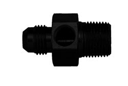 FBM5276 (FCM5276) Eaton Aeroquip® -06 Male AN x 1/4" Male Pipe Straight Pressure Gauge Adapter - Black Anodized Aluminum