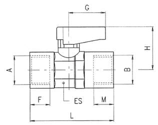 6300-3/8"-3/8 by AIGNEP | Ball Valves Series | Ball Valve | 3/8" BSPP Female x 3/8" BSPP Female