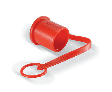 PDC6FF Eaton FF Series Male Plug 1/4" Quick Disconnect Dust Cap Red PVC