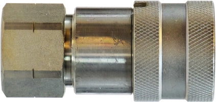 FF12F (FF-12-F) Midland Hydraulic Quick Disconnect - Flush Face ISO Female Pipe Coupler - 1/2" Body Size - 1/2" Female NPT - Steel