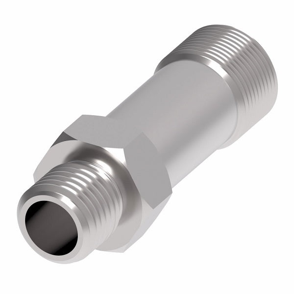 FF1854T1010S Aeroquip by Danfoss | ORS/SAE O-Ring Boss Long Adapter | -10 Male O-Ring Face Seal x -10 Male SAE O-Ring Boss | Steel