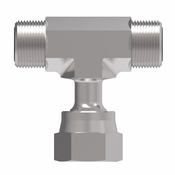 FF1857T1212S Aeroquip by Danfoss | ORS Male/ORS Male/ORS Female Branch Tee Adapter | -12 Male O-Ring Face Seal x -12 Male O-Ring Face Seal x -12 Female O-Ring Face Seal | Steel