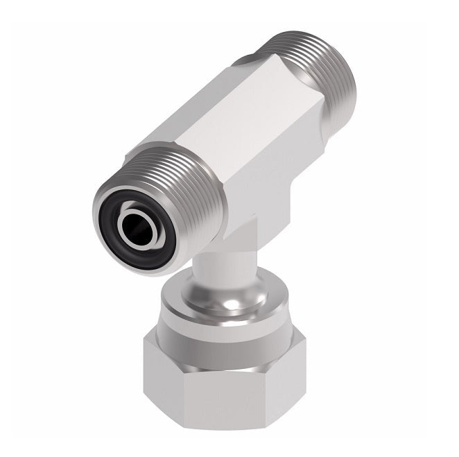 FF1857T0808S Aeroquip by Danfoss | ORS Male/ORS Male/ORS Female Branch Tee Adapter | -08 Male O-Ring Face Seal x -08 Male O-Ring Face Seal x -08 Female O-Ring Face Seal | Steel