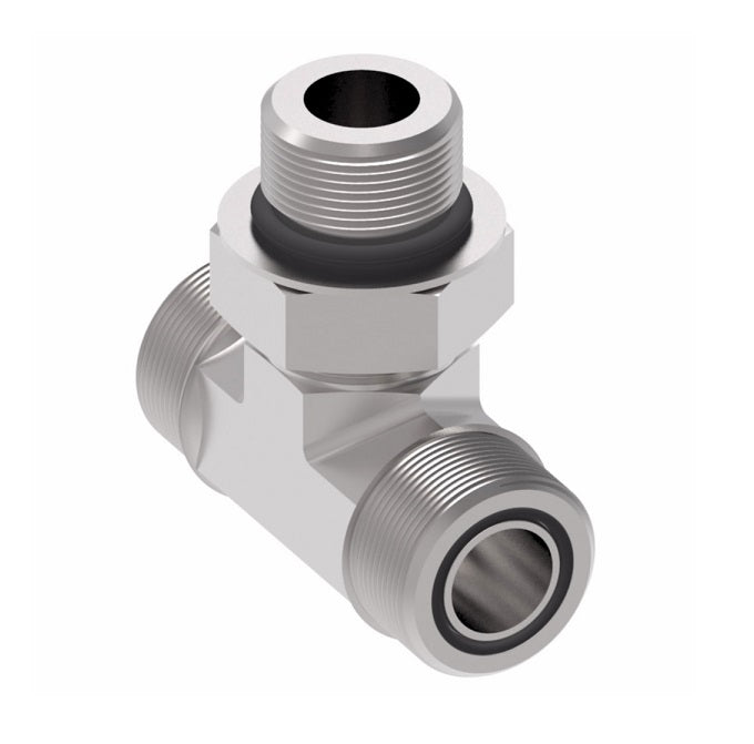FF1861T1216S Aeroquip by Danfoss | ORS/ORS/SAE O-Ring Boss (adj.) Branch Tee Adapter | -12 Male O-Ring Face Seal x -12 Male O-Ring Face Seal x -16 Male SAE O-Ring Boss | Steel