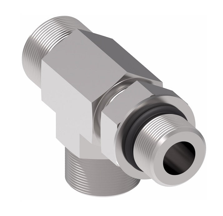 FF1865T0812S Aeroquip by Danfoss | ORS/ORS/SAE O-Ring Boss (adj.) Run Tee Adapter | -08 Male O-Ring Face Seal x -08 Male O-Ring Face Seal x -12 Male SAE O-Ring Boss | Steel