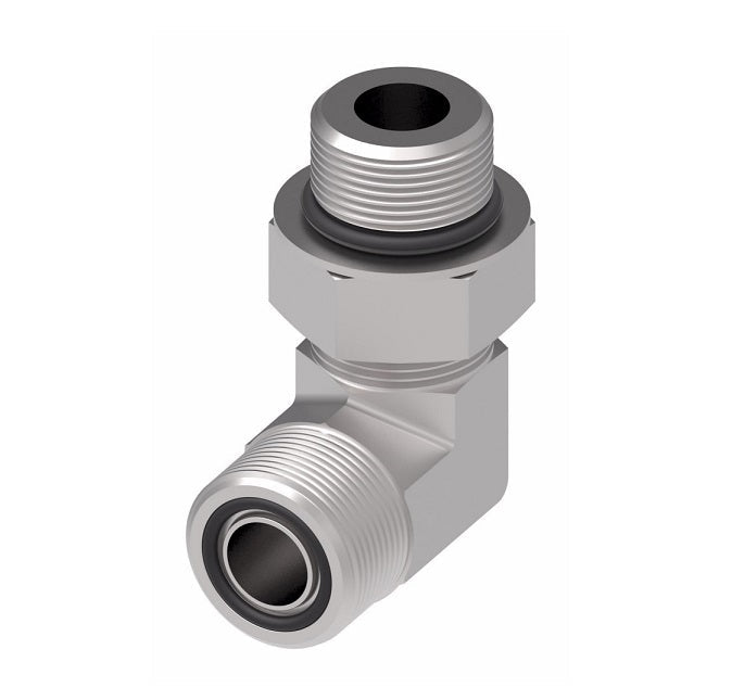 FF1868T1620-213 Aeroquip by Danfoss | ORS/SAE O-Ring Boss (adj.) 90° Elbow Adapter | -16 Male O-Ring Face Seal x -20 Male SAE O-Ring Boss | Viton O-Ring | Steel