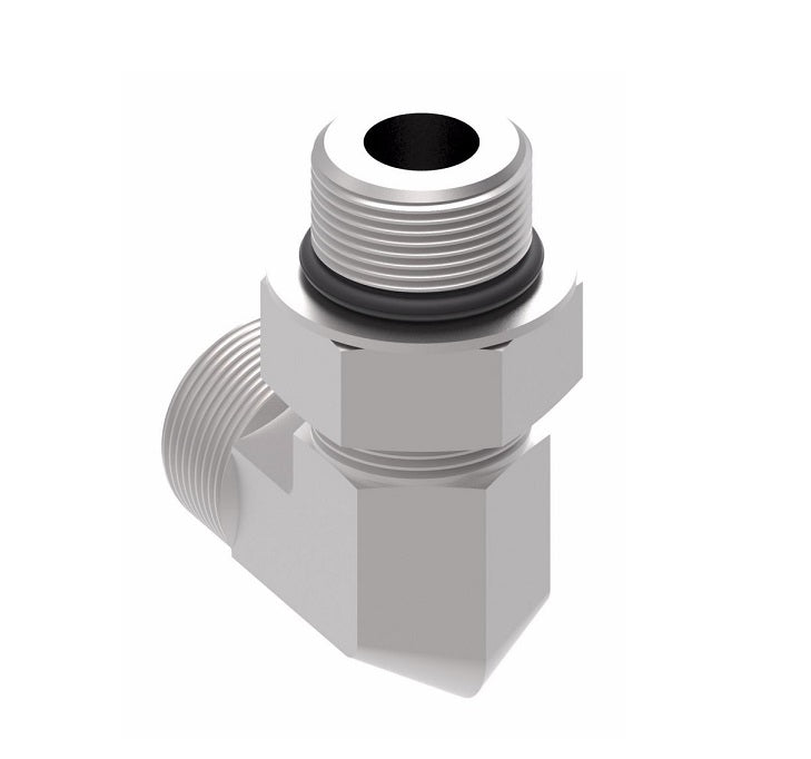 FF1868T1616S Aeroquip by Danfoss | ORS/SAE O-Ring Boss (adj.) 90° Elbow Adapter | -16 Male O-Ring Face Seal x -16 Male SAE O-Ring Boss | Steel