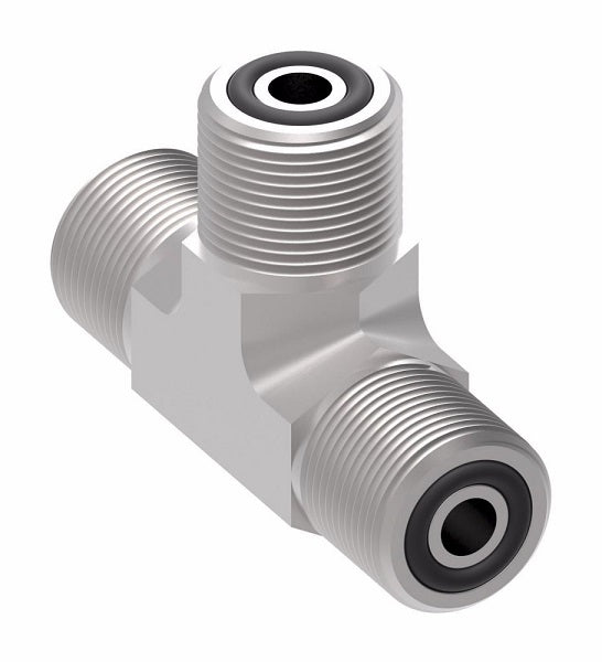 FF1898T1616S Aeroquip by Danfoss | ORS Male/ORS Male/ORS Male Tee Adapter | -16 Male O-Ring Face Seal x -16 Male O-Ring Face Seal x -16 Male O-Ring Face Seal | Steel