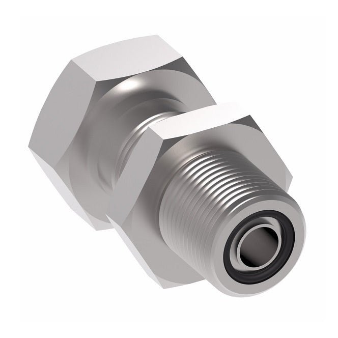 FF1922T0606S Aeroquip by Danfoss | ORS Bulkhead Male / Braze Adapter | -06 Male O-Ring Face Seal Bulkhead x -06 Braze End | Steel