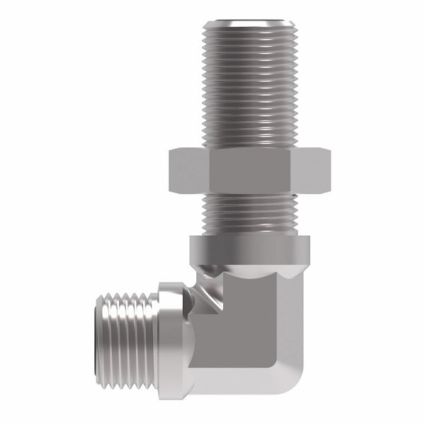 FF2030T1010S Aeroquip by Danfoss | ORS Male/ORS Male 90° Elbow Bulkhead Adapter | -10 Male O-Ring Face Seal x -10 Male O-Ring Face Seal | Steel