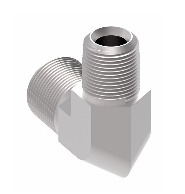 FF2032T0606S Aeroquip by Danfoss | ORS/Male NPTF 90° Elbow Adapter | -06 Male O-Ring Face Seal x -06 Male NPTF | Steel