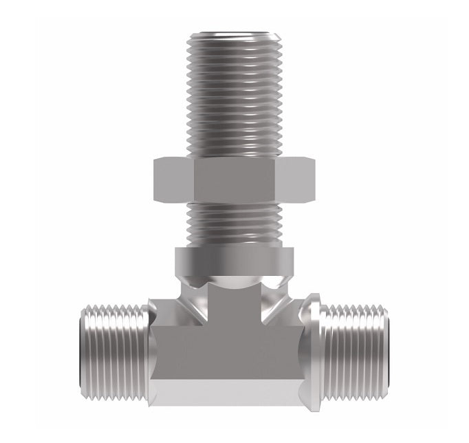 FF2033T0808S Aeroquip by Danfoss | ORS Male/ORS Male/ORS Male Bulkhead Branch Tee Adapter | -08 Male O-Ring Face Seal x -08 Male O-Ring Face Seal x -08 Male O-Ring Face Seal | Steel