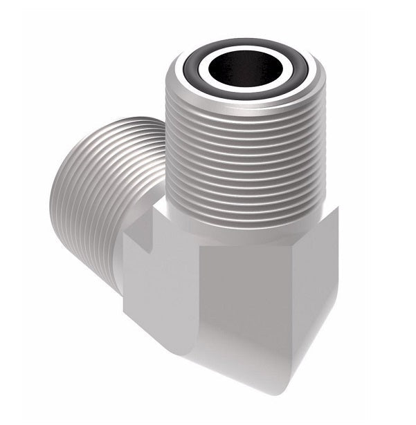 FF2035T0604S Aeroquip by Danfoss | ORS Male/ORS Male 90° Elbow Adapter | -06 Male O-Ring Face Seal x -04 Male O-Ring Face Seal | Steel
