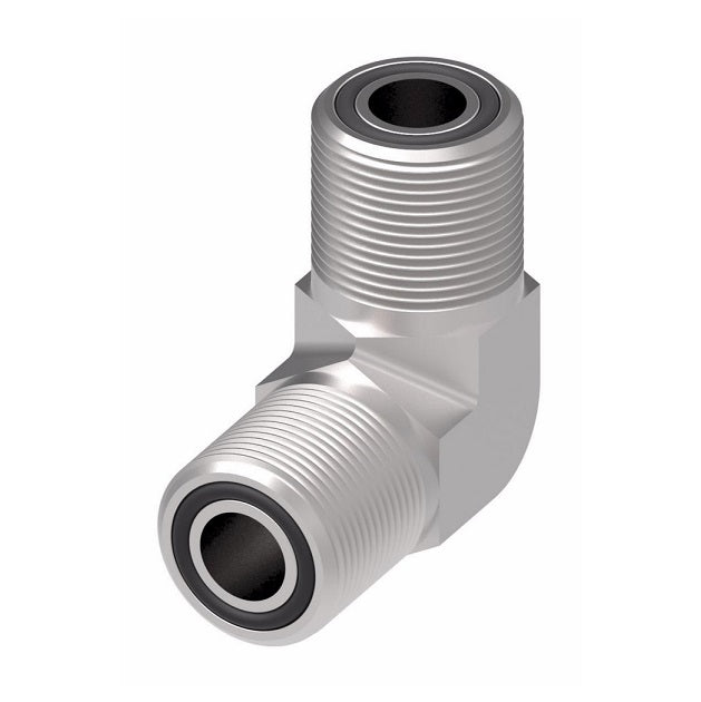 FF2035T0404S Aeroquip by Danfoss | ORS Male/ORS Male 90° Elbow Adapter | -04 Male O-Ring Face Seal x -04 Male O-Ring Face Seal | Steel