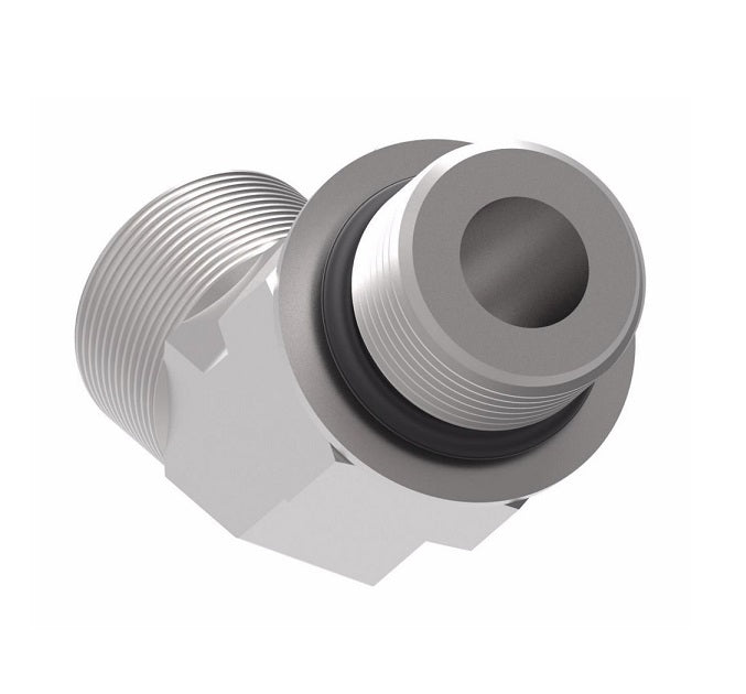 FF2068T0408S Aeroquip by Danfoss | ORS/SAE O-Ring Boss (adj.) 45° Elbow Adapter | -04 Male O-Ring Face Seal x -08 Male SAE O-Ring Boss | Steel