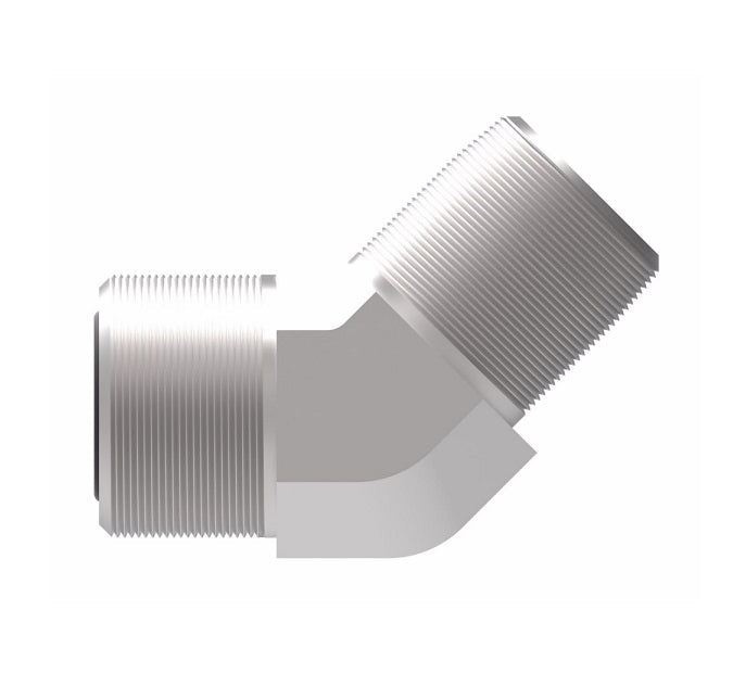 FF2093T0606S Aeroquip by Danfoss | ORS/Male NPTF 45° Elbow Adapter | -06 Male O-Ring Face Seal x -06 Male NPTF | Steel