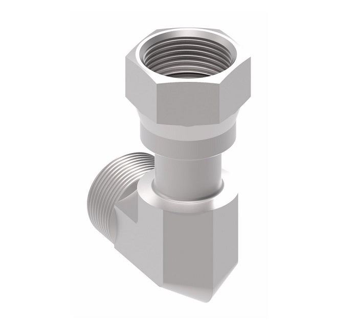 FF2098T1010S Aeroquip by Danfoss | ORS Male/ORS Female 90° Elbow Adapter | -10 Male O-Ring Face Seal x -10 Female O-Ring Face Seal | Steel