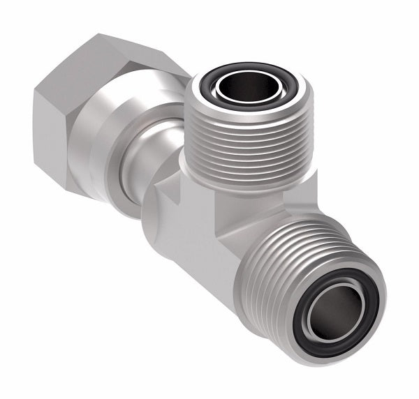 FF2114T1010S Aeroquip by Danfoss | ORS Male/ORS Male/ORS Female Run Tee Adapter | -10 Male O-Ring Face Seal x -10 Male O-Ring Face Seal x -10 Female O-Ring Face Seal | Steel