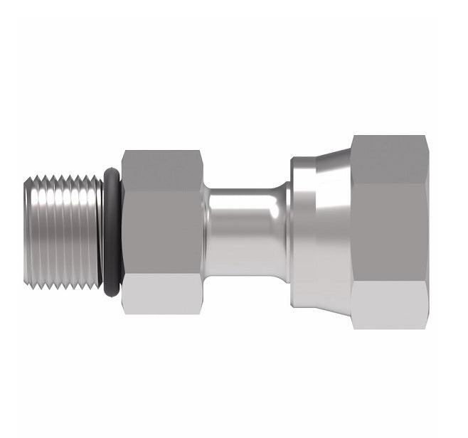 FF2130T2020S Aeroquip by Danfoss | ORS Female Swivel/SAE O-Ring Boss Adapter | -20 Female O-Ring Face Seal Swivel x -20 Male SAE O-Ring Boss | Steel