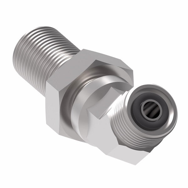 FF2144T1616S Aeroquip by Danfoss | ORS Male/ORS Male 45° Elbow Bulkhead Adapter | -16 Male O-Ring Face Seal x -16 Male O-Ring Face Seal | Steel