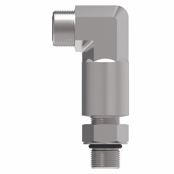 FF2227T0404S Aeroquip by Danfoss | ORS/SAE O-Ring Boss (adj.) Long 90° Elbow Adapter | -04 Male O-Ring Face Seal x -04 Male SAE O-Ring Boss | Steel