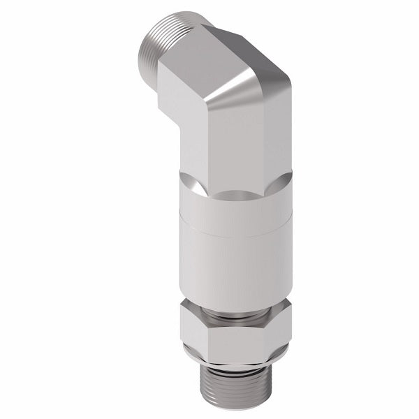 FF2227T1010S Aeroquip by Danfoss | ORS/SAE O-Ring Boss (adj.) Long 90° Elbow Adapter | -10 Male O-Ring Face Seal x -10 Male SAE O-Ring Boss | Steel