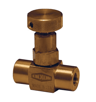 FFB101 by Dixon Valve | Mini Needle Valve | Knurled Knob Handle | 1/8" Female NPT x 1/8" Female NPT | Brass