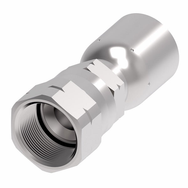 FJ3094-0606S Aeroquip by Danfoss | Female SAE 45° Swivel 100R5 Crimp Fitting | FJ Series | -06 Female SAE 45° Swivel x -06 Hose Barb | Steel