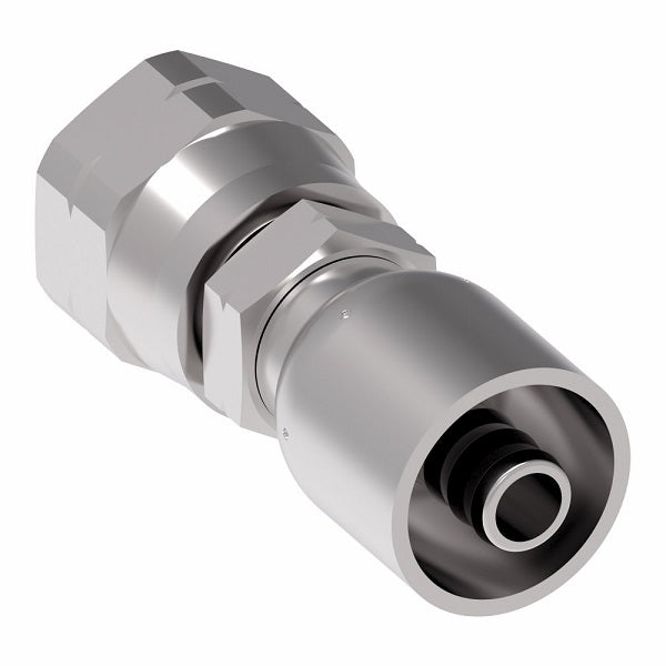 FJ3094-1012S Aeroquip by Danfoss | Female SAE 45° Swivel 100R5 Crimp Fitting | FJ Series | -10 Female SAE 45° Swivel x -12 Hose Barb | Steel