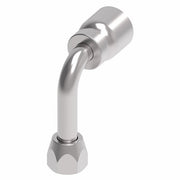 FJ3245-0810S Aeroquip by Danfoss | Female Universal Swivel Long Drop 90° Elbow 100R5 Crimp Fitting | FJ Series | -08  Female JIC Swivel (Also Couples w/ SAE 45° Flare) x -10 Hose Barb | Steel
